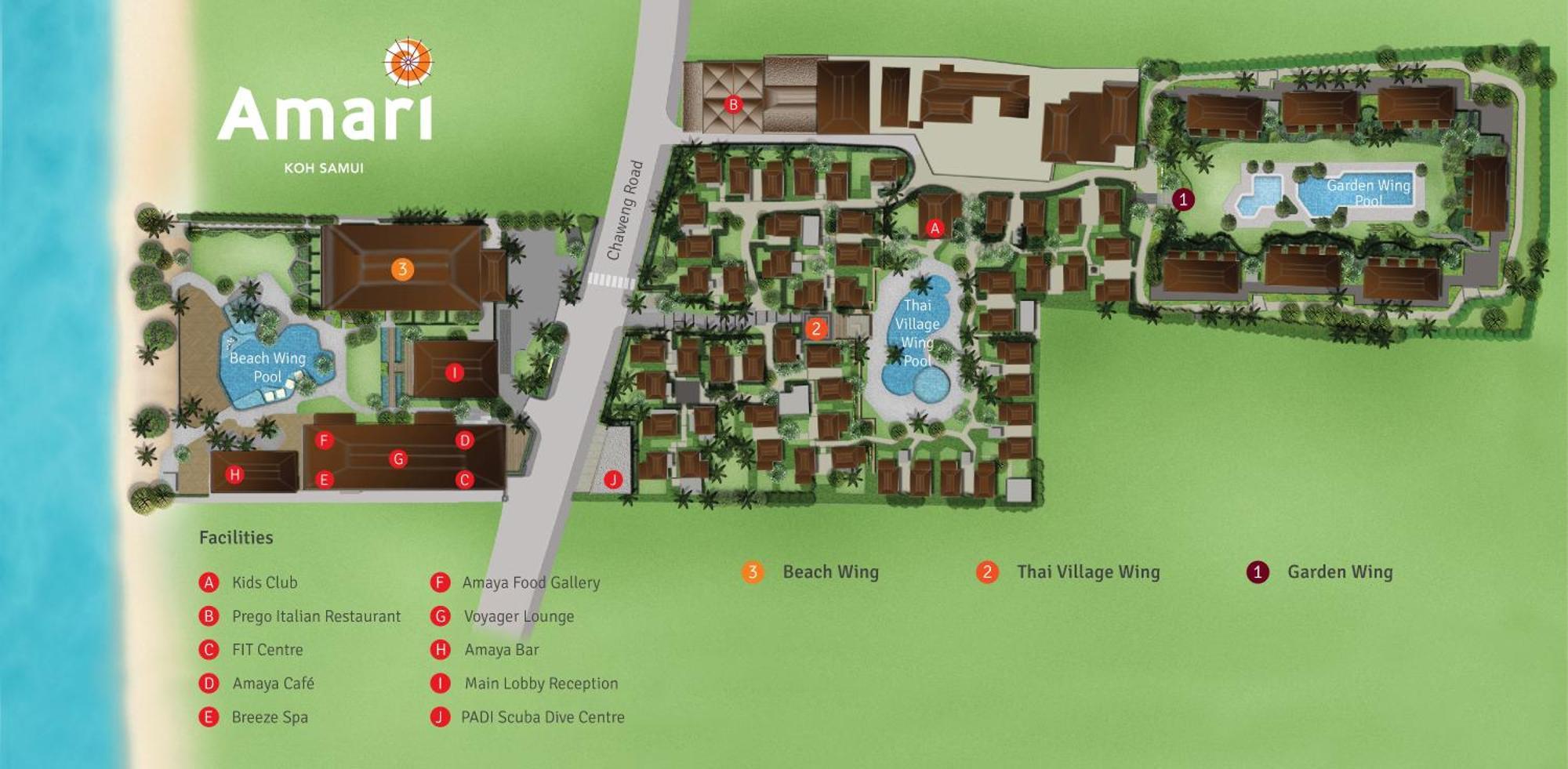 Amari Koh Samui Hotel Chaweng  Exterior photo Resort map